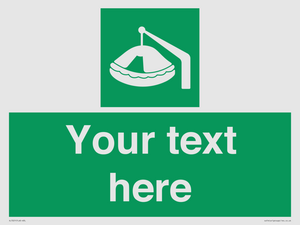 Custom sign Safe condition Davit-launched liferaft